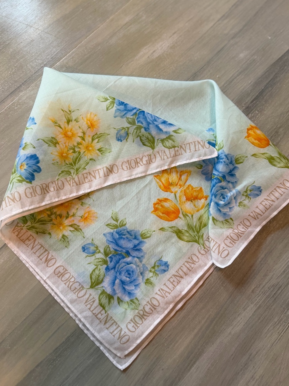 Valentino Floral Cotton neckerchief, bag or hair accessory NWT
